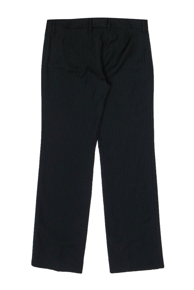 Current Boutique-Dolce & Gabbana - Black Pinstriped Straight Leg Wool Trousers Sz 4