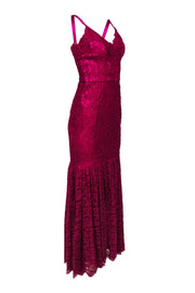 Current Boutique-Dolce & Gabbana - Magenta Floral Lace Sleeveless Mermaid Gown Sz 6