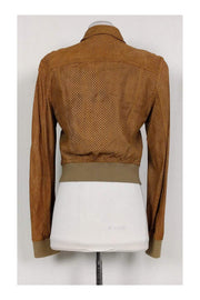 Current Boutique-Dolce & Gabbana - Tan Laser Cut Leather Jacket Sz 8
