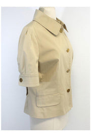 Current Boutique-Dolce & Gabbana - Khaki Cotton Blend Short Sleeve Jacket Sz L