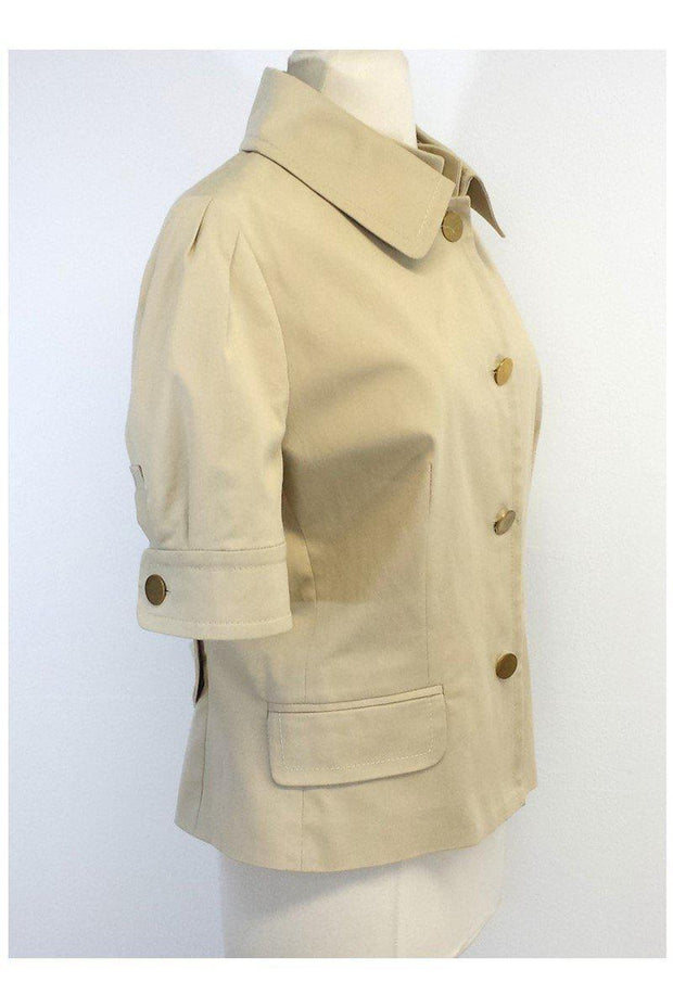 Current Boutique-Dolce & Gabbana - Khaki Cotton Blend Short Sleeve Jacket Sz L