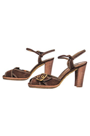 Current Boutique-Dolce & Gabbana - Brown Suede Open Toe Heels w/ Buckles Sz 11