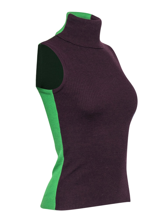 Current Boutique-Dolce & Gabbana - Purple & Green Sleeveless Turtleneck Sweater Sz 4