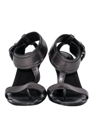 Current Boutique-Donald J Pliner - Silver T-Strap Pumps Sz 7.5
