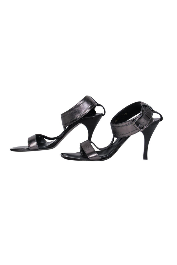 Current Boutique-Donald J Pliner - Silver T-Strap Pumps Sz 7.5