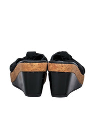 Current Boutique-Donald J Pliner - Black Knotted Strap Cork Wedges Sz 7