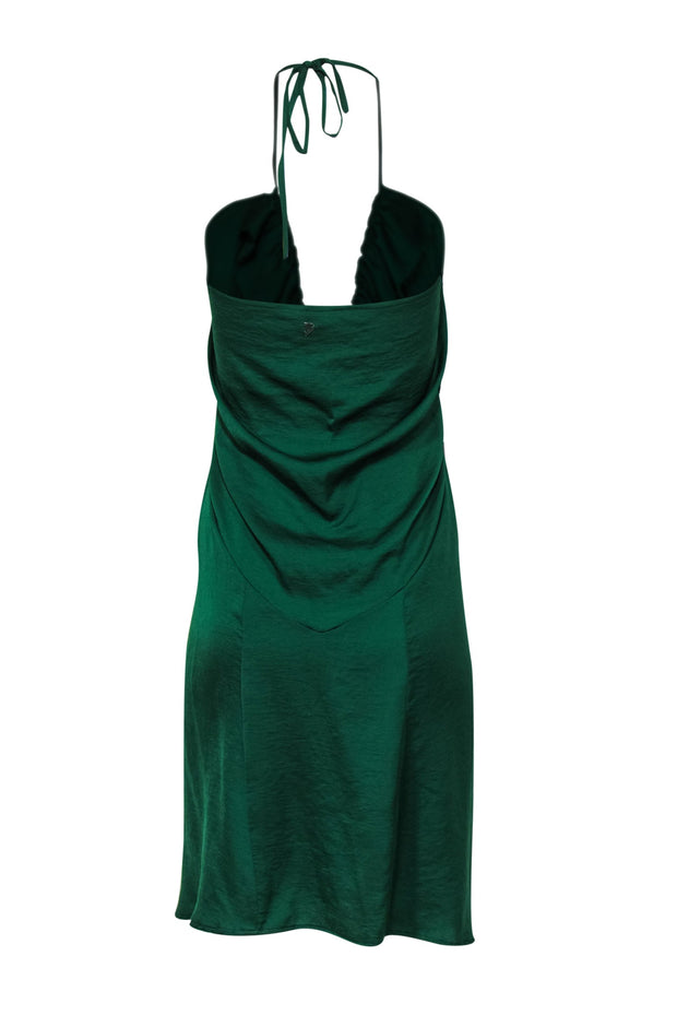 Current Boutique-Dondup - Green Sleeveless Ruffled Halter Shift Dress Sz S