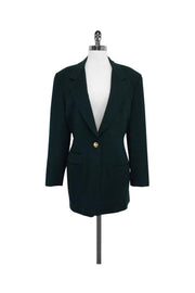 Current Boutique-Donna Karan - Green Wool & Cashmere Jacket Sz 10