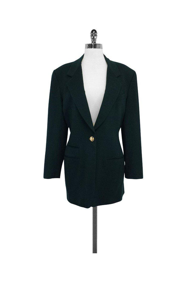 Current Boutique-Donna Karan - Green Wool & Cashmere Jacket Sz 10