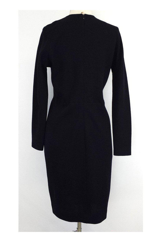 Current Boutique-Donna Karan - Black Wool Long Sleeve Dress Sz 4