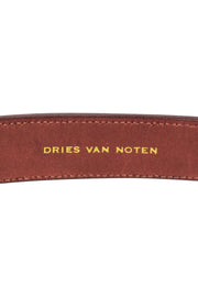 Current Boutique-Dries Van Noten - Brown & Black Leather Buckle Belt w/ Knotted Design