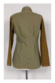 Current Boutique-Dries Van Noten - Olive Green Button Down Top Sz 6