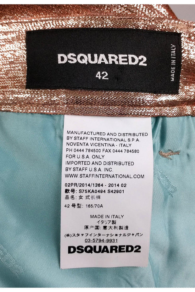 Current Boutique-DSQUARED2 - Rose Gold Metallic Pants Sz 6