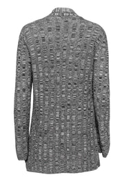 Current Boutique-Eileen Fisher - Black & Grey Blend Open Knit Cardigan Sz S