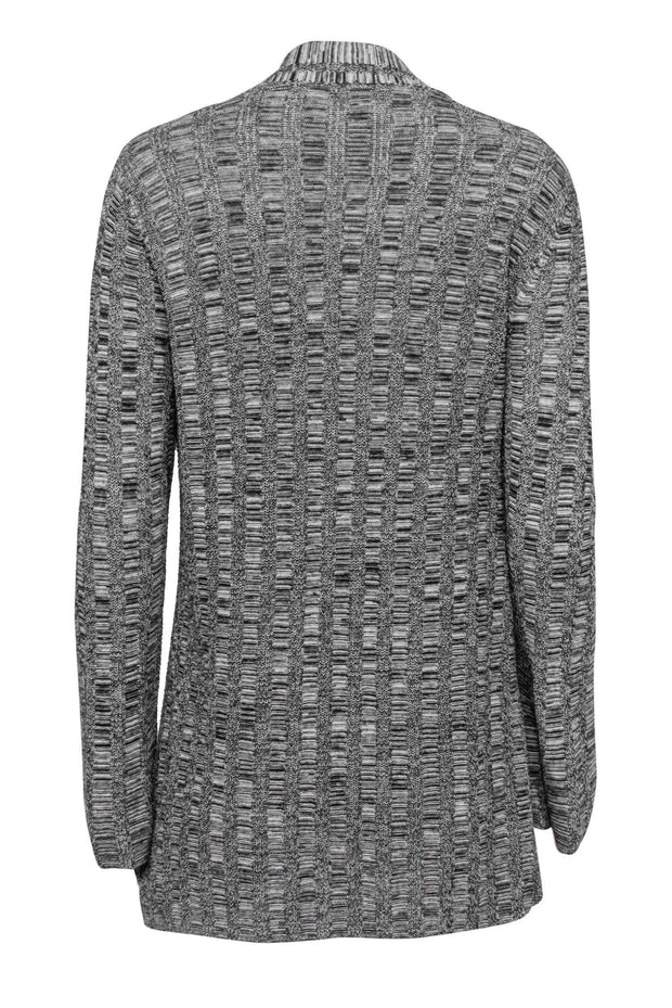 Current Boutique-Eileen Fisher - Black & Grey Blend Open Knit Cardigan Sz S