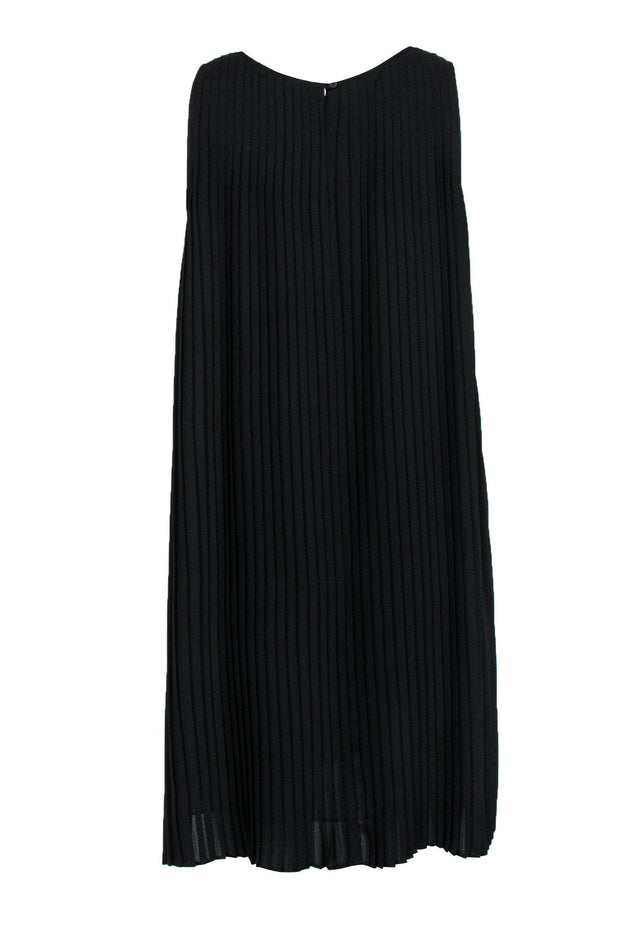 Current Boutique-Eileen Fisher - Black Pleated Mini Shift Dress Sz S