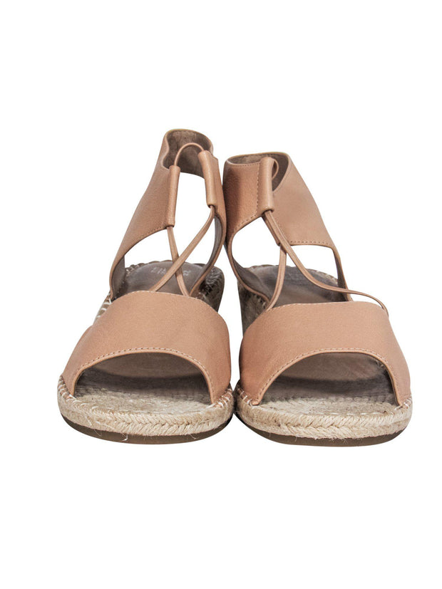 Current Boutique-Eileen Fisher - Tan Woven Wedge Sandals Sz 10