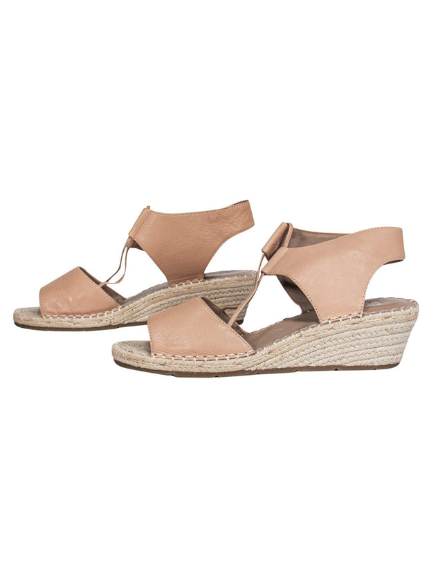Current Boutique-Eileen Fisher - Tan Woven Wedge Sandals Sz 10