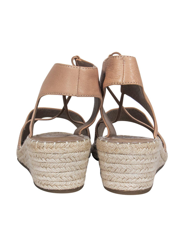Current Boutique-Eileen Fisher - Tan Woven Wedge Sandals Sz 10