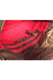 Current Boutique-Elaine Turner - Bronze & Tan Giraffe Print Shoulder Bag w/ Bamboo Clasp