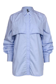 Current Boutique-Eleventy - Blue & White Striped Button Down Top Sz 4