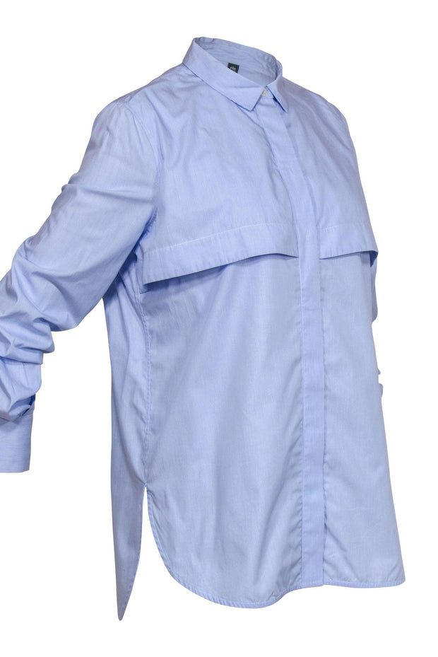 Current Boutique-Eleventy - Blue & White Striped Button Down Top Sz 4