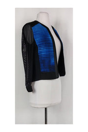 Current Boutique-Elie Tahari - Black & Blue Mesh Jacket Sz 0