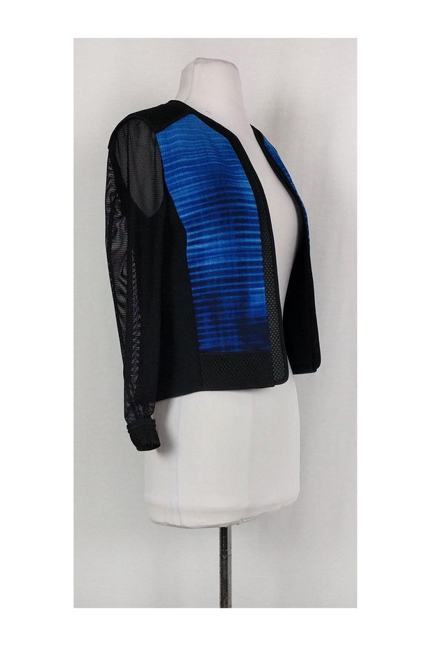 Current Boutique-Elie Tahari - Black & Blue Mesh Jacket Sz 0
