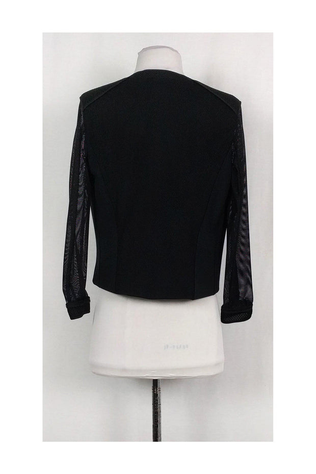 Current Boutique-Elie Tahari - Black & Blue Mesh Jacket Sz 0
