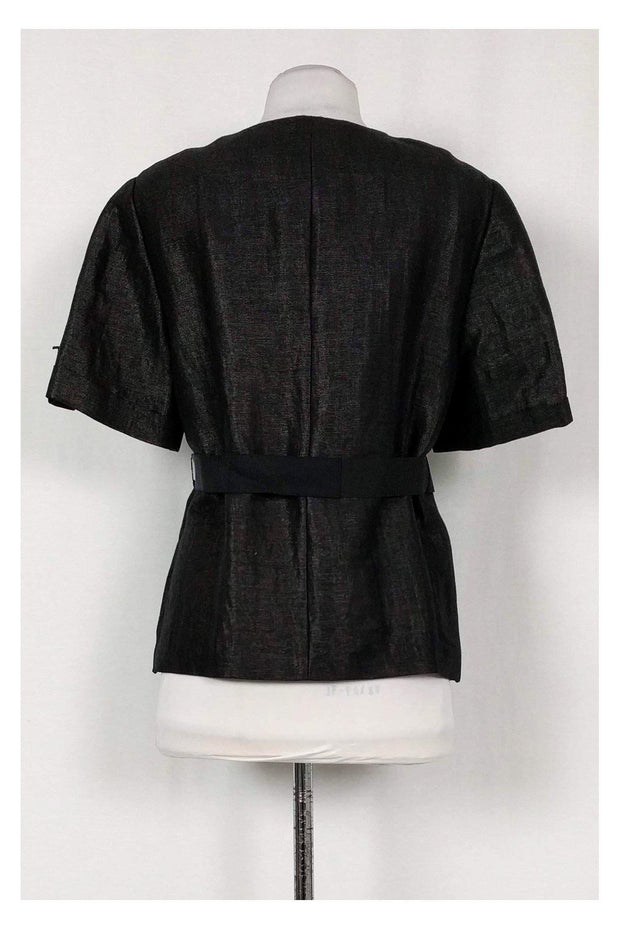 Current Boutique-Elie Tahari - Black Linen Blend Jacket Sz 8