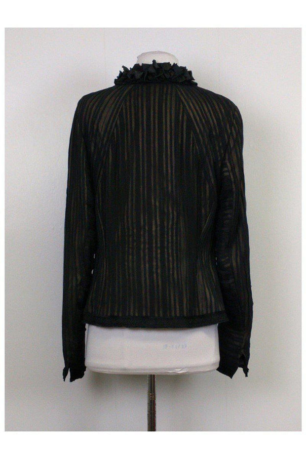Current Boutique-Elie Tahari - Black Pleated Jacket Sz L