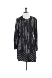 Current Boutique-Elie Tahari - Black & White Textured Print Jacket Sz M