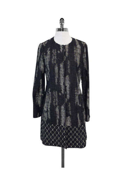 Current Boutique-Elie Tahari - Black & White Textured Print Jacket Sz M