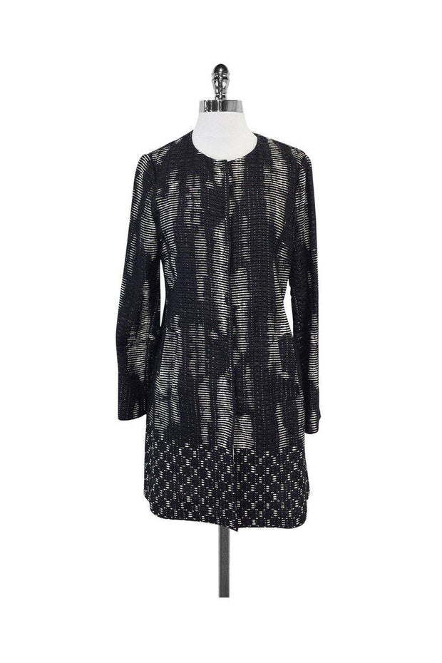 Current Boutique-Elie Tahari - Black & White Textured Print Jacket Sz M