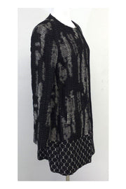 Current Boutique-Elie Tahari - Black & White Textured Print Jacket Sz M