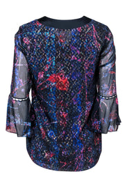 Current Boutique-Elie Tahari - Multicolor Silk Blouse Sz XS