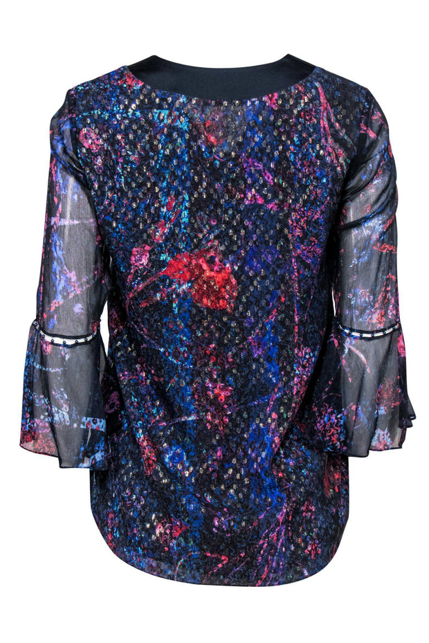 Current Boutique-Elie Tahari - Multicolor Silk Blouse Sz XS
