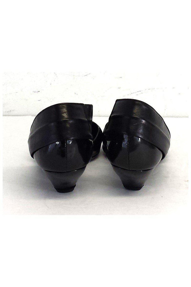 Current Boutique-Elisanero - Black Leather Pointed Toe Low Heels Sz 6.5