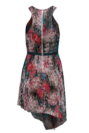 Current Boutique-Elizabeth & James - Multicolor Abstract Print & Striped Sleeveless Dress w/ Asymmetrical Hem Sz 4