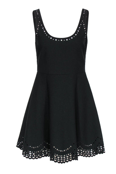 Current Boutique-Elizabeth & James - Black Sleeveless Fit & Flare "Staveley" Dress w/ Laser Cut Trim Sz 8