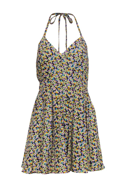 Current Boutique-Elizabeth & James - Multicolored Printed Halter Fit & Flare Dress Sz M