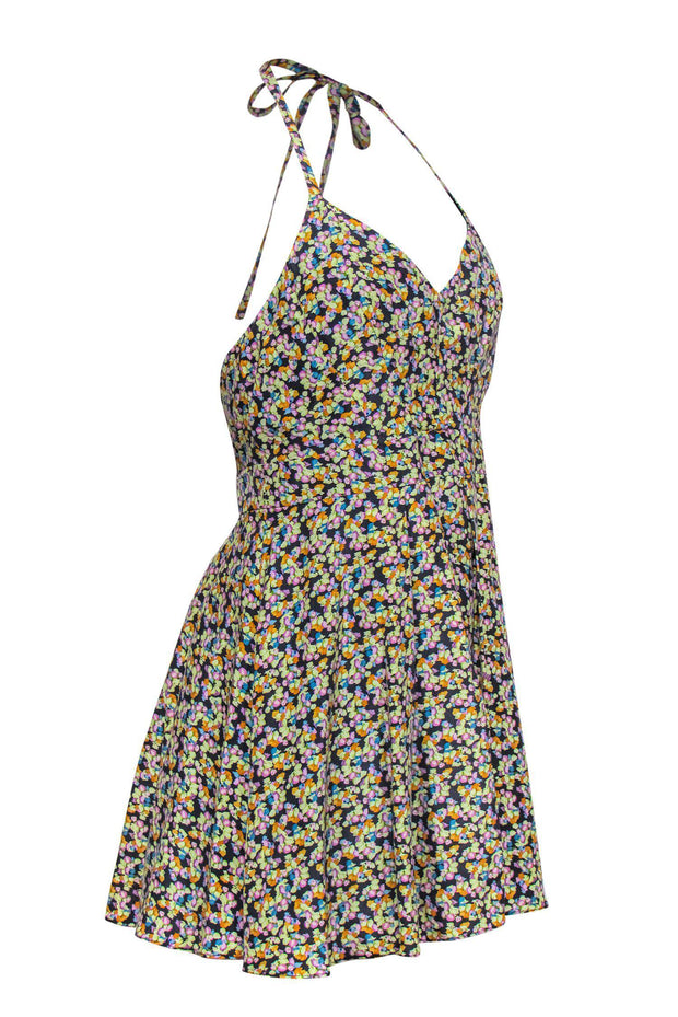 Current Boutique-Elizabeth & James - Multicolored Printed Halter Fit & Flare Dress Sz M
