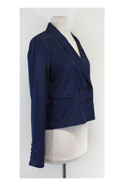 Current Boutique-Elizabeth & James - Blue & White Polka Dot Silk Jacket Sz 4