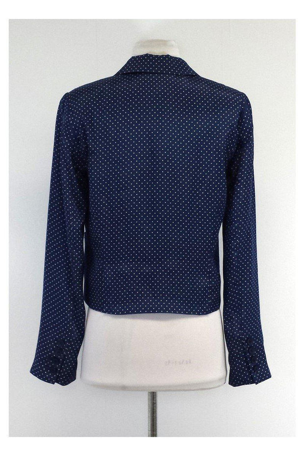 Current Boutique-Elizabeth & James - Blue & White Polka Dot Silk Jacket Sz 4