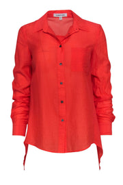 Current Boutique-Elizabeth & James - Coral Open-Back Button-Up Top Sz XS