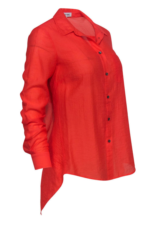 Current Boutique-Elizabeth & James - Coral Open-Back Button-Up Top Sz XS