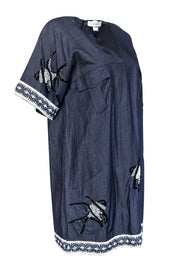 Current Boutique-Elle Sasson - Oversized Chambray Dress w/ Beading Sz S