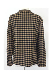 Current Boutique-Ellen Tracy - Plaid Wool Blend Open Front Jacket Sz 6