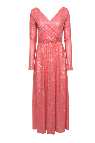 Current Boutique-Emilio Pucci - Pink Sequin Long Sleeve Gown Sz 4