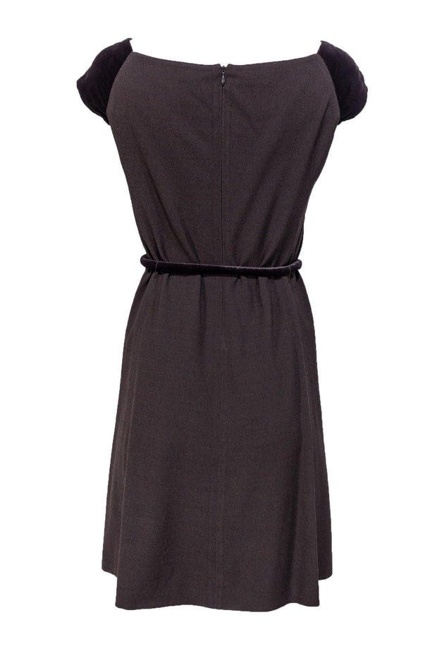 Current Boutique-Emporio Armani - Brown Dress w/ Velvet Details Sz 4